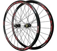 CVJdfhRE Thru Axle 15mm Off-Road Road Wheels 29 Inch Straight Pull Spokes V Brake C Wheelset road Wheel(Balck Red)