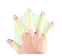 CVJdfhRE wetsuit gloves， 1 Pair Diving Gloves Finger Webbed Hand Fins Flippers Silicone Training Paddles Swimming Web Water Sports Tool(M)