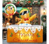 Cvkwe 6FT DJ Gingerbread Inflatable Christmas Decorations with LED Lights, Christmas Blow Up Decorations with Headphones & Sunglasses, Xmas inflatable Outdoor Porch Yard Garden Lawn Party Display