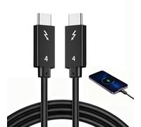 CVMGO Thunderbolt 4 Cable 8K/4K@60Hz Display 40Gbps 2800MB/s Transfer USB C to C Cable 240W Charging Compatible with USB4, Thunderbolt 4/3, For MacBook, iPhone 17/16, ipad Laptop PC Black - 1M 1PC