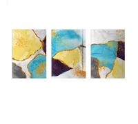 CVMINY 3 Pictures Set-Abstract Colorful Block Canvas Painting Wall Art Aesthetic Posters and Prints Modular Pictures Modern Bedroom Office Kitchen Home Decoration-40x65cm (No Frame)