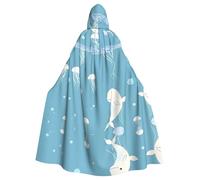Cvnbmakk Sea Whale And Jellyfish Print Unisex Hooded Cape Perfect For Halloweenrenaissance And Medieval Role Play Costumes