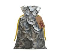 Cvnbmakk Silver Fish Scale Christmas Drawstring Gift Bags Large And Medium Non Woven Tote Bags Are Perfect For Holiday Parties