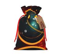 Cvnbmakk Solar System Jupiter Saturn Christmas Drawstring Gift Bags Large And Medium Non Woven Tote Bags Are Perfect For Holiday Parties