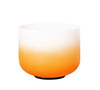 CVNC 432HZ 11 Inch D Note Navel Chakra Aria Gradient Design Frosted Quartz Crystal Singing Bowl for Sound Healing and Therapy Meditation