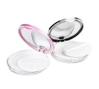 CVNRCLP 2 Pack Refillable Empty Loose Powder Containers with Mirror and Powder Puff - Portable Compact Case for Women & Girls - Ideal for Travel & Makeup Touch-Ups