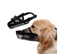 CVNRCLP Adjustable Breathable Nylon Dog Muzzle - Soft Mesh Mouth Cover for Anti-Biting, Anti-Barking, and Licking (Size M, Circumference Mouth 22-26 CM, Head 36-41 CM)