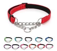 CVNRCLP Reflective Martingale Dog Choke Collar | No Pull Training Collar with Soft Padding | Durable Nylon for Large, Medium & Small Dogs (Neck Size: 25-45cm, Red)