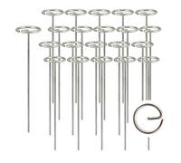 Cvoepobey 100Piece 6Inch Garden Staple Anti-Rust Galvanized Garden Stakes Circle Top Landscape Pins Ground Cover Fabric Stakes
