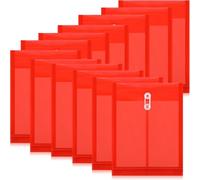 Cvoepobey 12PCS Plastic File Folders for Documents A4 Plastic Envelopes Folders with Snap Closure and String Tie for School Home B
