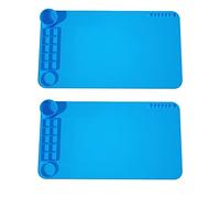 Cvoepobey 2-Pack of Silicone Graffiti Painting Pads Clear Tracing Coloring Book Craft Pad Art Pad Color Palette Easy to Use 50 X 27.5cm (Blue)