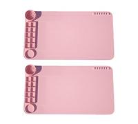 Cvoepobey 2-Pack of Silicone Graffiti Painting Pads Clear Tracing Coloring Book Craft Pad Art Pad Color Palette (Pink)