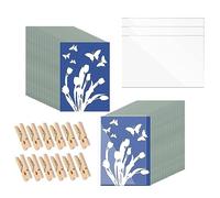 Cvoepobey 28 Sheets Sun Print Paper A5 Solar Drawing Paper Nature Printing Paper for Kids Adults Arts Crafts DIY with Clamp Board