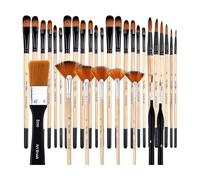 Cvoepobey 32 Pieces Paint Brush Set, Artist Series,for Artists and Beginners for Acrylic Painting, Oil, Watercolor, Gouache