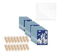 Cvoepobey 48 Sheets Sun Print Paper A5 Solar Drawing Paper for Kids Adults Arts Crafts DIY with Clamp Board