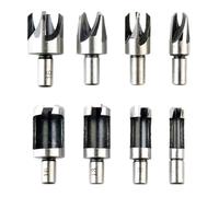 Cvoepobey 8Piece 5/8In 1/2In 3/8In 1/4In Wood Plug Cutter Straight and Taper Claw Drill Bit Set Saw Cutting Tool Woodworking Drill Bit