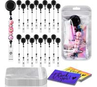 Cvoepobey Beaded Badge Reel Set Retractable Clip Holder for Beaded Jewelry DIY CraftMaking A