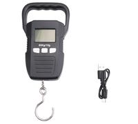 Cvoepobey Black 60Kg/10G LCD Digital Hanging Scale Kit USB Recharged Crane Hook Scales Courier Luggage Home Weighing Balance Tools Set