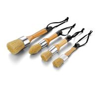 Cvoepobey Chalk Paint Brushes for Furniture, Round Paint Brush Set,Wax Brush,Stencil Brushes 1 Oval Brush and 3 Round Brushes,A Easy Install Easy to Use