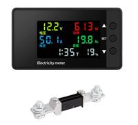 Cvoepobey Multifunctional Digital Display DC Voltage andCurrent Meter 7.5-100V AC 0-300A Meter 6 in1 Bidirectional Detection DC Equipment