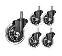 Cvoepobey Office Chair Wheels 10mm Stem, Compatible for Chairs, 3/8inch Replacement Accessories Rubber Chair Casters, Set of 5