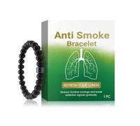 CVOPQBNY Anti-Smoke Bracelet, Handmade Natural Healing Gemstone Beaded Bracelet, Reduce the Urge to Smoke, Relieves Anxiety & Withdrawal Stress, Energy Bracelets for Women Men (Black)
