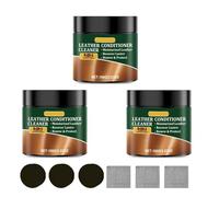 CVOPQBNY Leather Cleaner And Conditioner, All-Natural Mink Oil Conditioner Kit with Sponge, Multi-Purpose Car Interior Leather Polish Restorer, For Couches, Sofas & Car Interiors (3)
