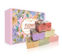 CVOPQBNY Natural Soap Bar Gift Sets for Women, Flower Scents Wash Soaps for Face & Body, Gentle Cleansing Hydrating & Nourishing Bath Soap for Smooth Skin (100g*6, 1)