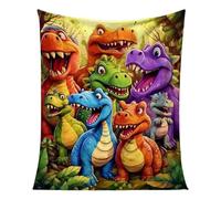 CVOPQBNY Soft Funny Throw Blanket, Cute Smiling Dinosaurs HD Digital Print Flannel, Ultra-soft Funny Throw Blanket, for Kids Home Bedroom & Couch Bed Decor (51 * 59in)