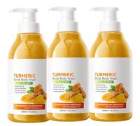 CVOPQBNY Turmeric Exfoliating Body Shower Gel, Turmeric Body Wash, Smooth Skin and Moisturizing Liquid Soap, Moisturizing Exfoliating Cleansing Shower Gel for Women Men (3)