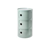 CVQJL Bedside Cabinet, Nordic Modern Bedside Cabinet with Drawers & Sliding Door - for Bedroom Round Bedside Table 2/3/4 Tier Plastic Nightstand Storage Unit Chest,Green,3tier