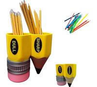 CVQJL Sharp-Dull Pencil Holder, Cute Resin Pencil Shape Storage Organizer, Unique Pencil Shaped Pencil Holder, Creative Resin Crafts Pencil Holder for Home, School, Classroom A