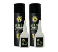 CVS 100g Super Glue with Activator Spray Set + 500ml Activator Aerosol | Fast Strong Bonding Glue, Mitre Bond Adhesive for Wood, Plastic, Metal, Glass & Ceramic | All Purpose Super Glue Kit (2)