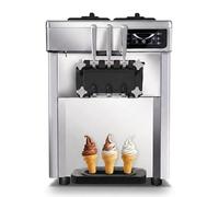 CVS Triple Head Commercial Ice Cream Machine 2200W - Stainless Steel Soft Serve Ice Cream Maker Machine with 2x5.5 L Hopper & 2x1.6 L Freezing Tank, 22L/H Output, LED Screen