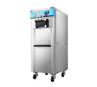 CVS Triple Head Commercial Ice Cream Machine 2400W - Stainless Steel Soft Serve Ice Cream Maker Machine with 2 x5.5 L Hopper & 2x1.6L Freezing Tank, 25L/H Output, LED Screen
