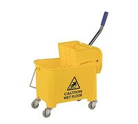CVS Yellow 20L Mop Bucket on Wheels Commercial Cleaning