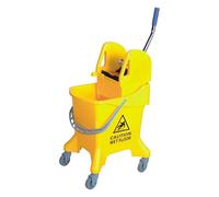 CVS2020.COM Commercial Mop Bucket with wringer 31 Liter with Ergonomic Design, Efficient Cleaning System, Easy Filling & Emptying, Cleaning Trolley on Wheels (Yellow, 31L)