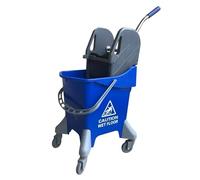 CVS2020.COM Commercial Mop Bucket with wringer 31 Liter with Ergonomic Design, Efficient Cleaning System, Easy Filling & Emptying, Cleaning Trolley on Wheels (Blue, 31L)