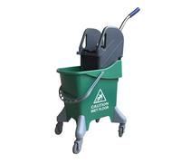 CVS2020.COM Commercial Mop Bucket with wringer 31 Liter with Ergonomic Design, Efficient Cleaning System, Easy Filling & Emptying, Cleaning Trolley on Wheels (Green, 31L)