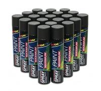 CVS2020.COM Universal Acrylic Black Spray Paint 24x 300ml - Fast Drying Solvent-Based Aerosol for Wood Plastic Glass - UV Resistant, Weatherproof, Rust Protection for Interior & Exterior Use(24)