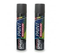 CVS2020.COM Universal Acrylic Black Spray Paint 2x 300ml - Fast Drying Solvent-Based Aerosol for Wood, Plastic Glass - UV Resistant, Weatherproof, Rust Protection for Interior & Exterior Use (2)