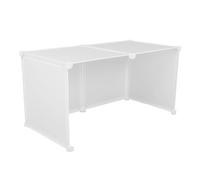 CVUTOVO 1 Set Cat Litter Box Enclosure Splash Guard DIY Large Privacy Screen for Open Top Litter Pan Modular Closet Storage Organizer and Wire Shelf Easy Assembly or Clean