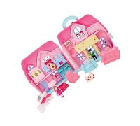 CVUTOVO 1 Set Portable Two Storey Villa House with Simulation Light Creative DIY Role Play Game Kit for for Enhances Manipulative Skills and Encourages Sharing Random Color