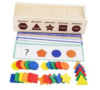 CVUTOVO 1 Set Wooden Color Cognition Sorting Shape Matching Educational Block Puzzles for Early Learning Fun Sensory Game for Preschool