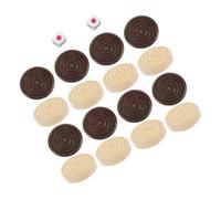 CVUTOVO 1 Set Wooden Game Pieces Set Replacement Accessories for Checkers Chess Fit for Home School Travel Enhances Cognitive Skills Strategic Thinking