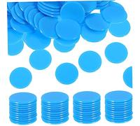 CVUTOVO 100pcs Bingo Counting Chips Counting Pieces for Games Gambling and Educational Use Blue Markers for Sorting and Modeling Probabilistic Grouping