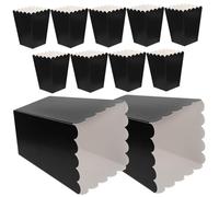 CVUTOVO 100Pcs Black Paper Popcorn Boxes for Party Favor, Wedding Snack Containers, Popcorn Treat Boxes for Movie Night and Event Use