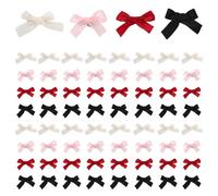 CVUTOVO 100pcs Mini Bowknot Hair Clips French Ribbon Barrettes for Teens Daily Use Cute Hair Accessories for Parties School and Casual Styling
