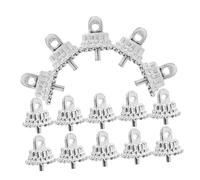 CVUTOVO 100pcs Silver Christmas Ornament Caps Diy Xmas Ball Parts for Glass and Porcelain Ornaments, Vintage Style Christmas Tree Pendant Accessories for Holiday Decorations and Xmas Party Supplies