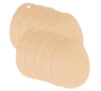 CVUTOVO 10pcs 100mm Egg Shape Wood Slices with Hole for Crafts, Pack, Can be Painted and Glittered, for Camps and Making Christmas Ornaments